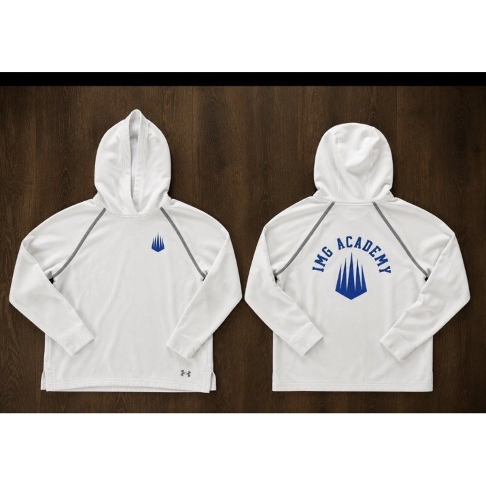 Under Armour IMG Academy Cropped Sweatshirt Womens Large White Logo Pullover